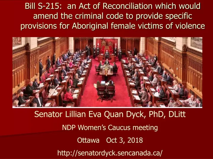 bill s 215 an act of reconciliation which would