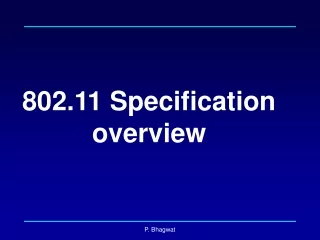 802.11 Specification overview