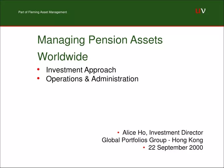 managing pension assets worldwide