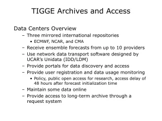 TIGGE Archives and Access