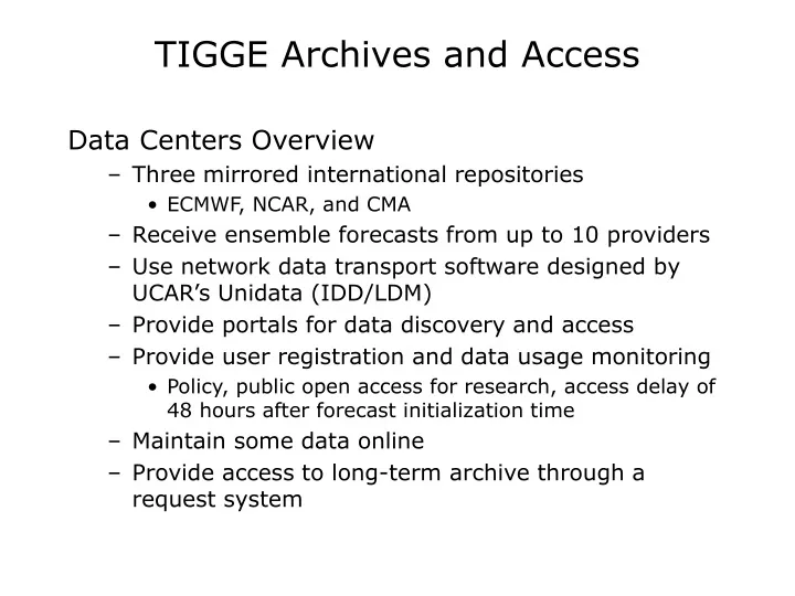 tigge archives and access