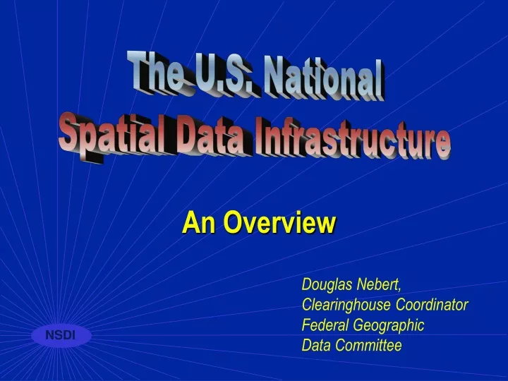 the u s national spatial data infrastructure