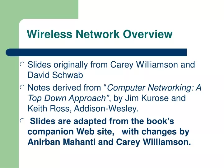 wireless network overview