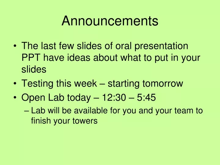 announcements