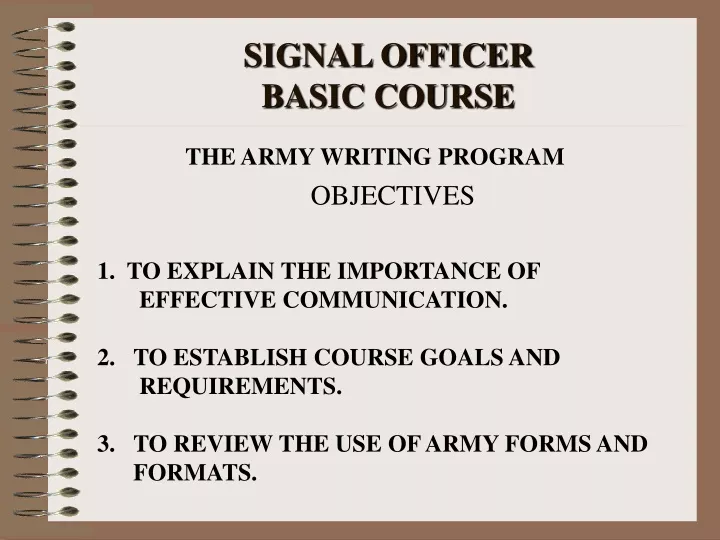 signal officer basic course