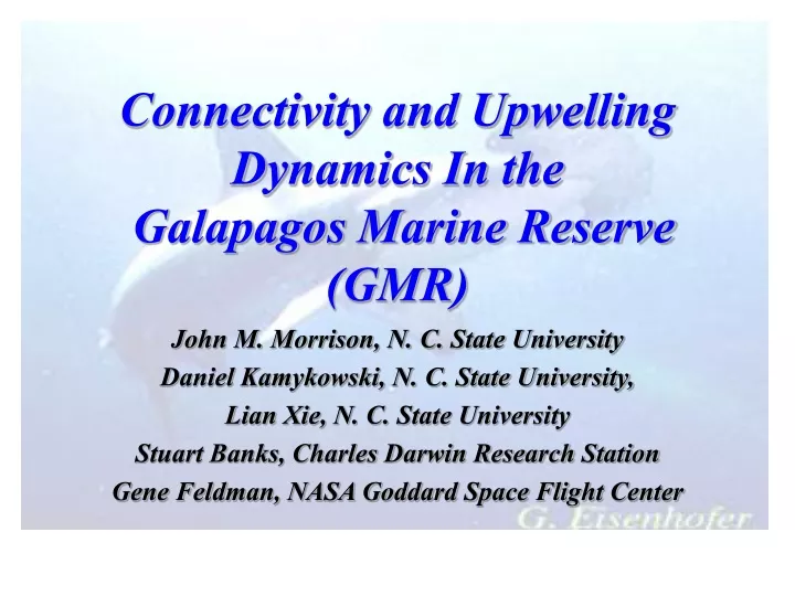 connectivity and upwelling dynamics in the galapagos marine reserve gmr