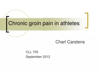 Chronic groin pain in athletes