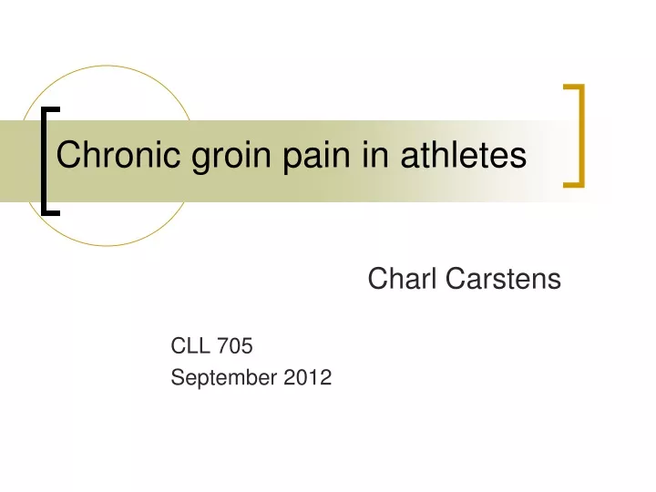 chronic groin pain in athletes