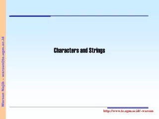 Characters and Strings