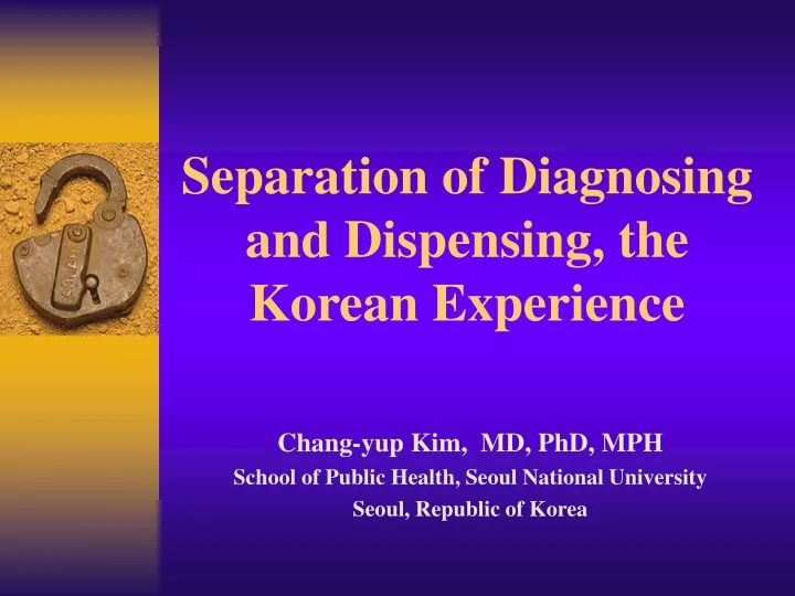 separation of diagnosing and dispensing the korean experience