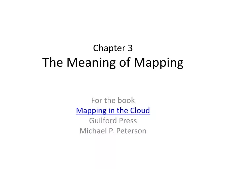 chapter 3 the meaning of mapping