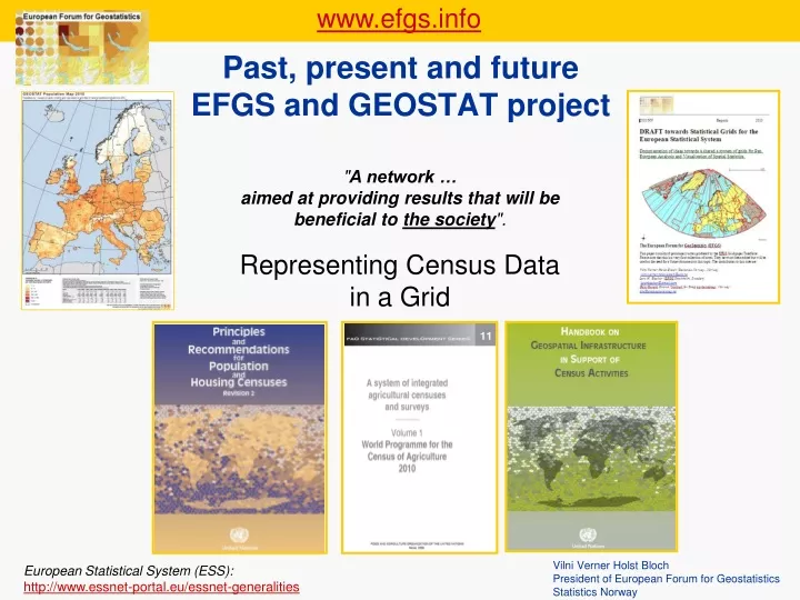 past present and future efgs and geostat project