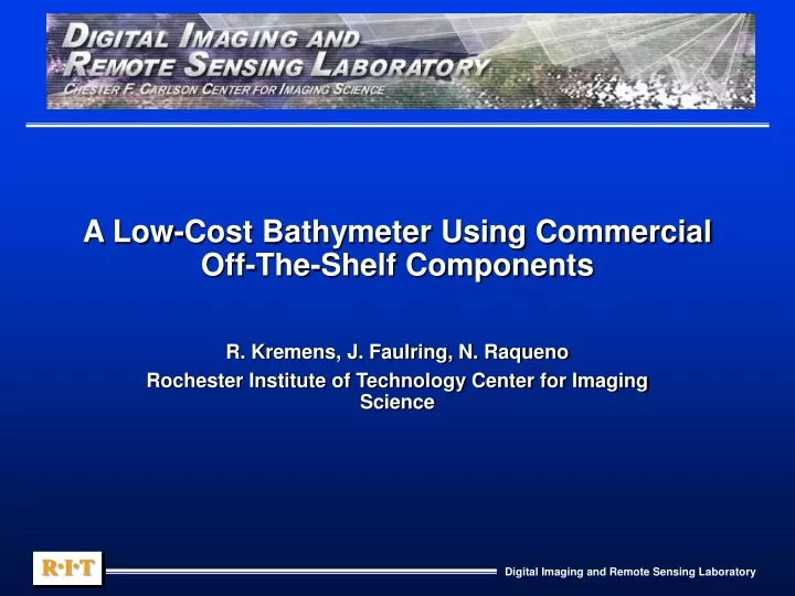 a low cost bathymeter using commercial off the shelf components
