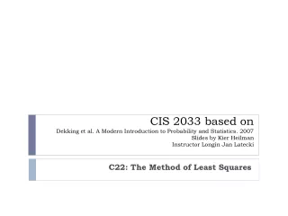 C22: The Method of Least Squares