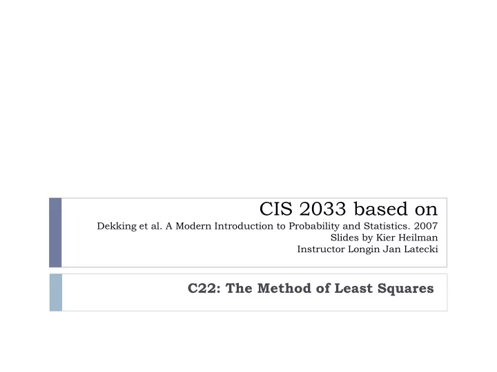 cis 2033 based on dekking et al a modern