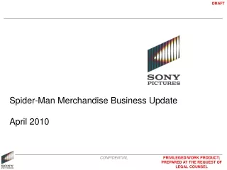 Spider-Man Merchandise Business Update April 2010