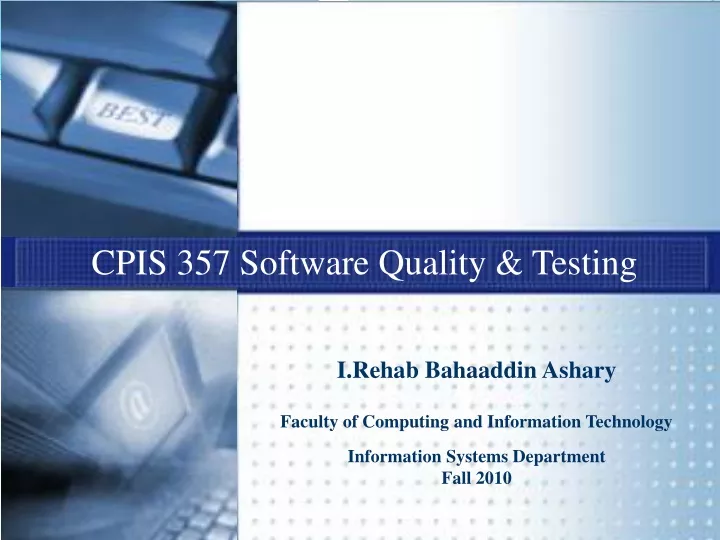 cpis 357 software quality testing