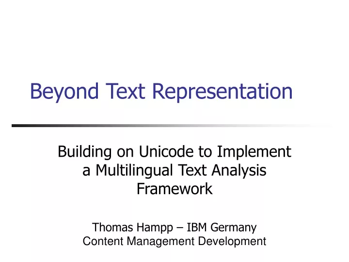 beyond text representation