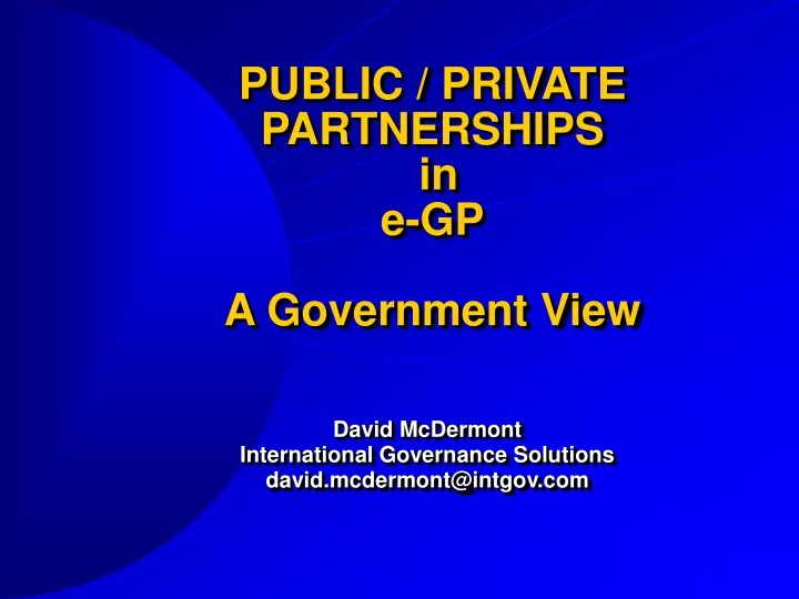 david mcdermont international governance solutions david mcdermont@intgov com