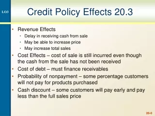 Credit Policy Effects 20.3
