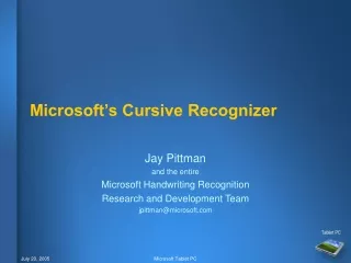 Microsoft’s Cursive Recognizer