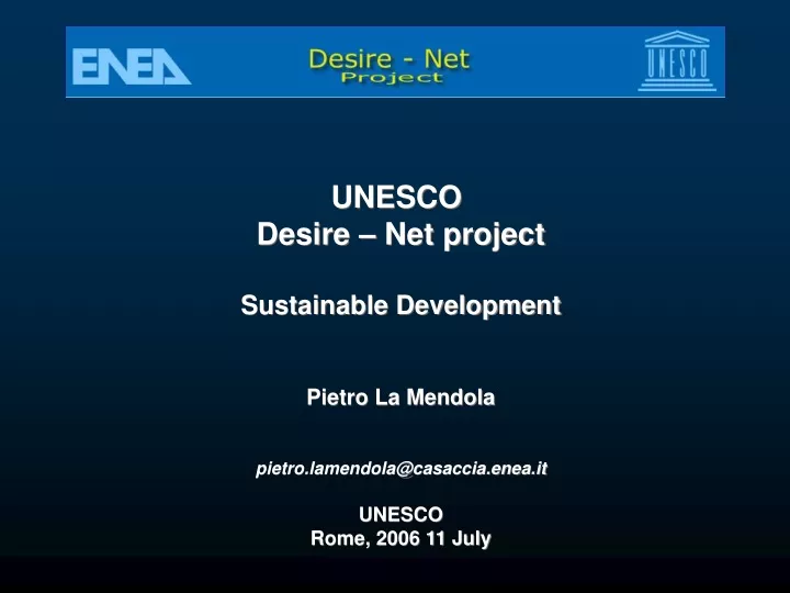 unesco desire net project sustainable development