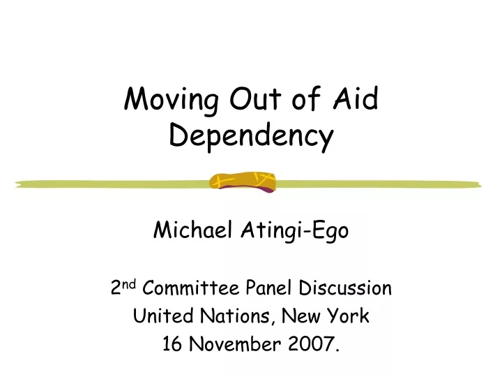 moving out of aid dependency