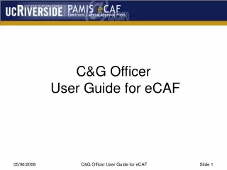 C&amp;G Officer  User Guide for eCAF