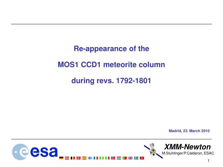re appearance of the mos1 ccd1 meteorite column