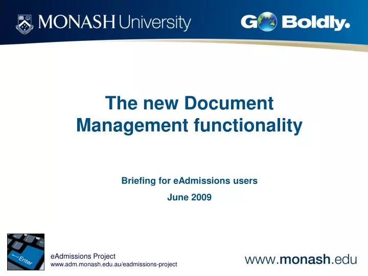 the new document management functionality