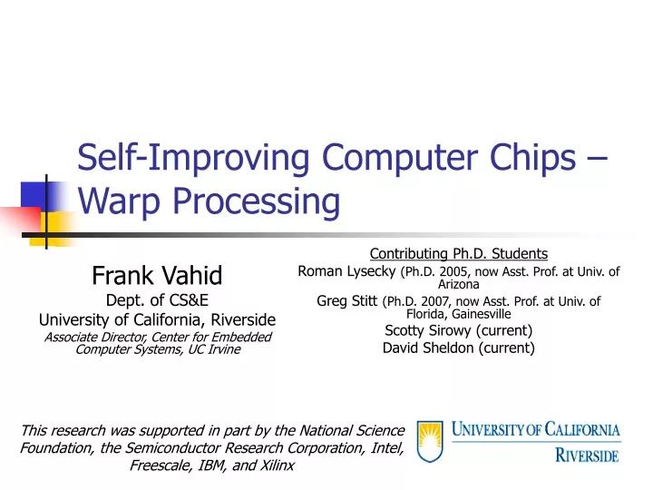 self improving computer chips warp processing
