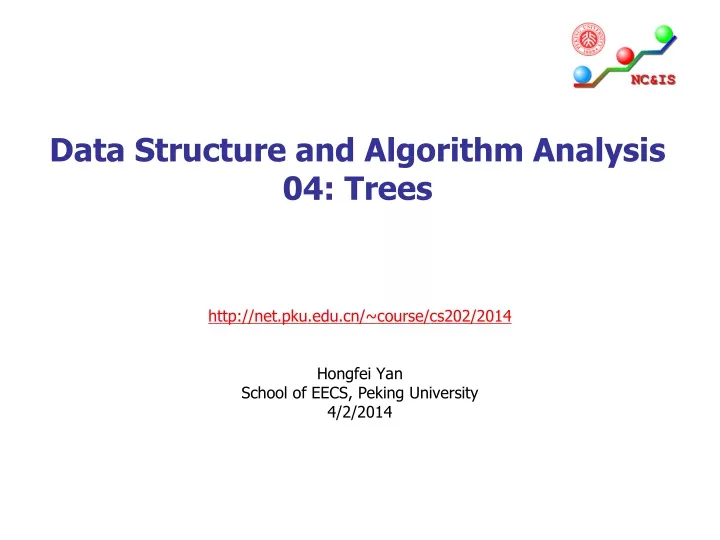 data structure and algorithm analysis 04 trees