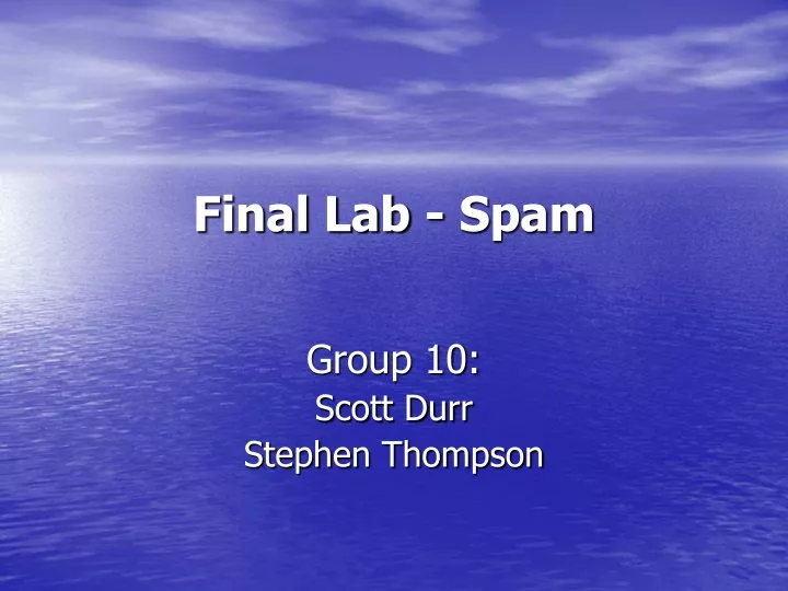 final lab spam