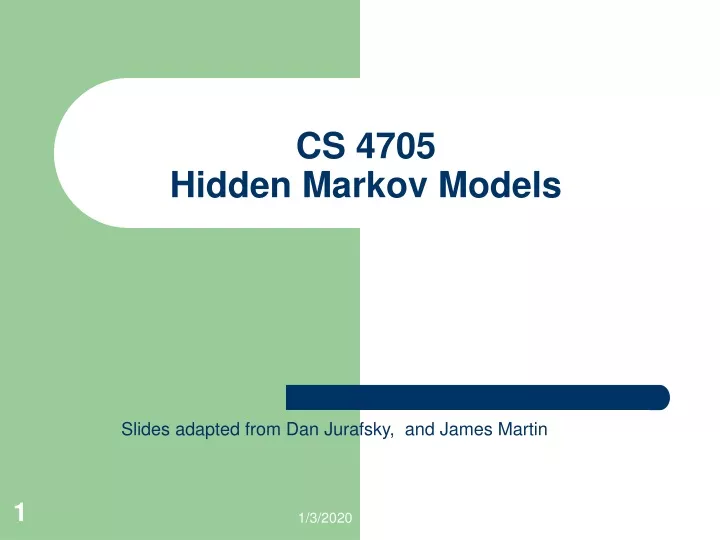 cs 4705 hidden markov models