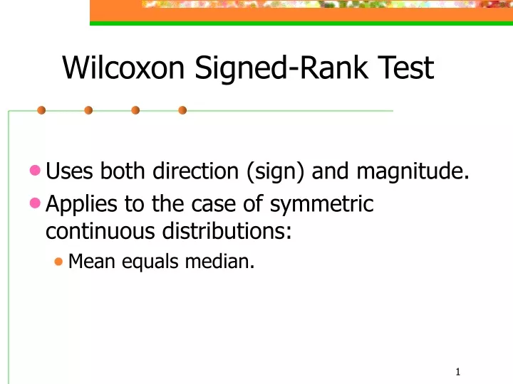 wilcoxon signed rank test