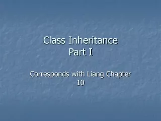 Class Inheritance Part I