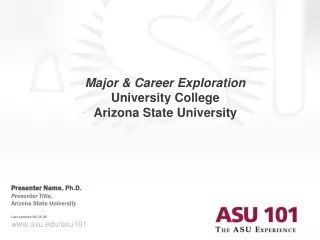 Major &amp; Career Exploration University College Arizona State University