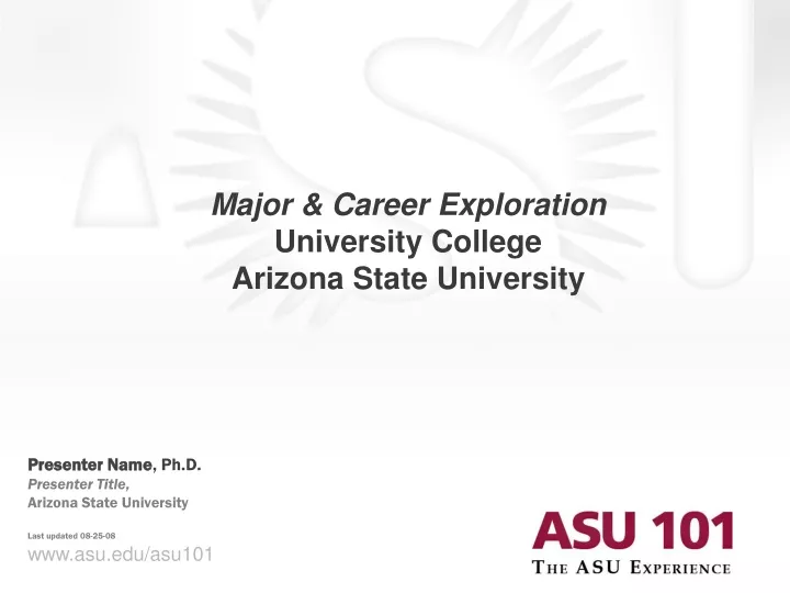 major career exploration university college arizona state university