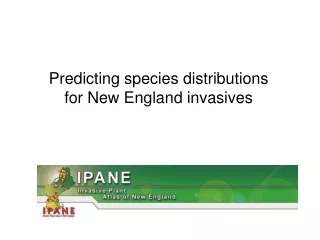 Predicting species distributions for New England invasives