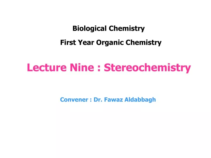 biological chemistry
