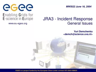 JRA3 - Incident Response  General Issues Yuri Demchenko &lt;demch@science.uva.nl&gt;