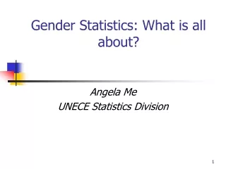 Gender Statistics: What is all about?