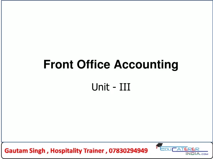 front office accounting