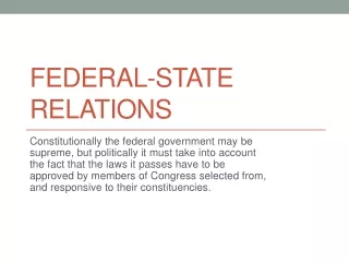 FEDERAL-STATE RELATIONS
