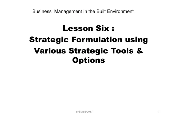 business management in the built environment