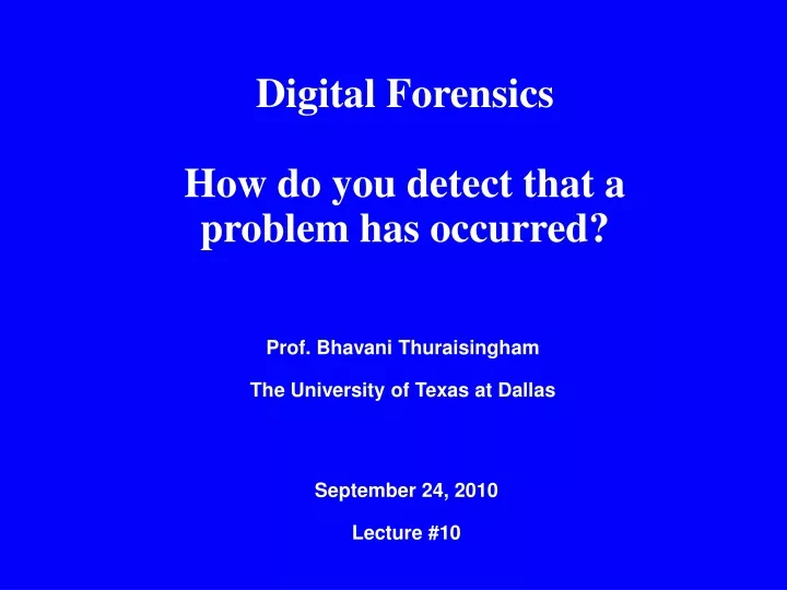digital forensics how do you detect that