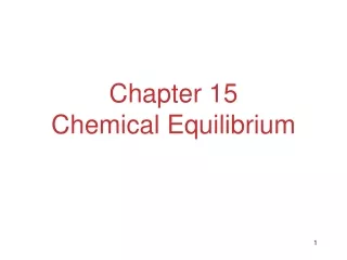 Chapter 15 Chemical Equilibrium