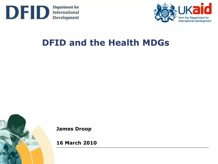 dfid and the health mdgs