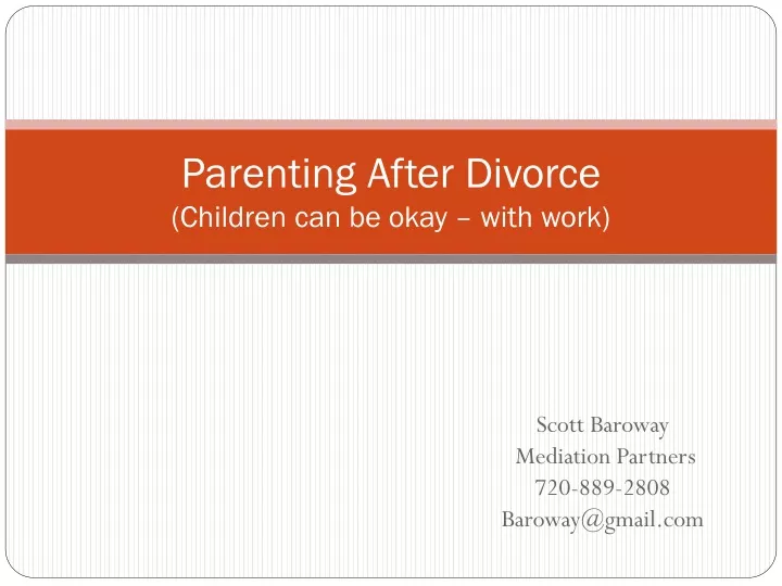 parenting after divorce children can be okay with work