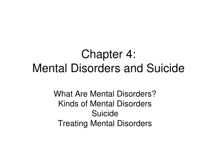 chapter 4 mental disorders and suicide